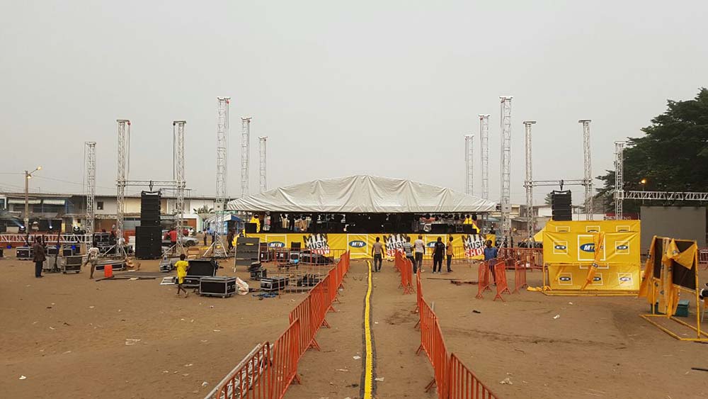 Stage MTN Music Show with ground support towers @ Abidjan (Ivory Coast)