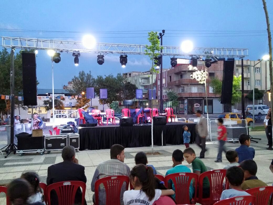 Stage with lifting towers and line array @ (Turkey)