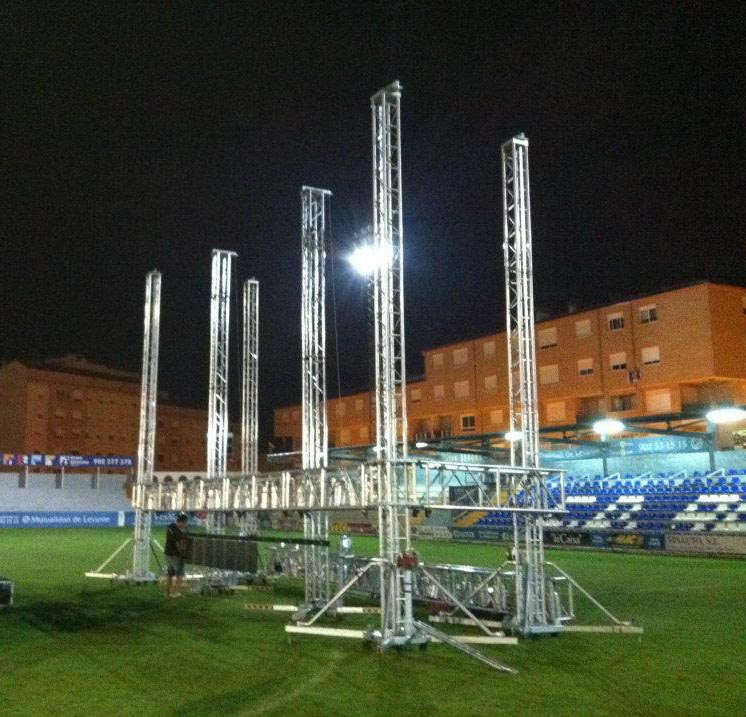 Scenario with truss and structural towers @ Alicante (Spain)