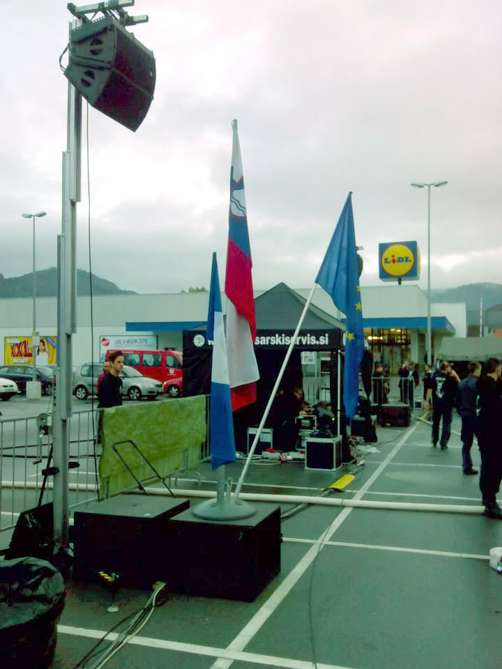 Outdoor event with lifting tower @ Ljubljana (Slovenia)