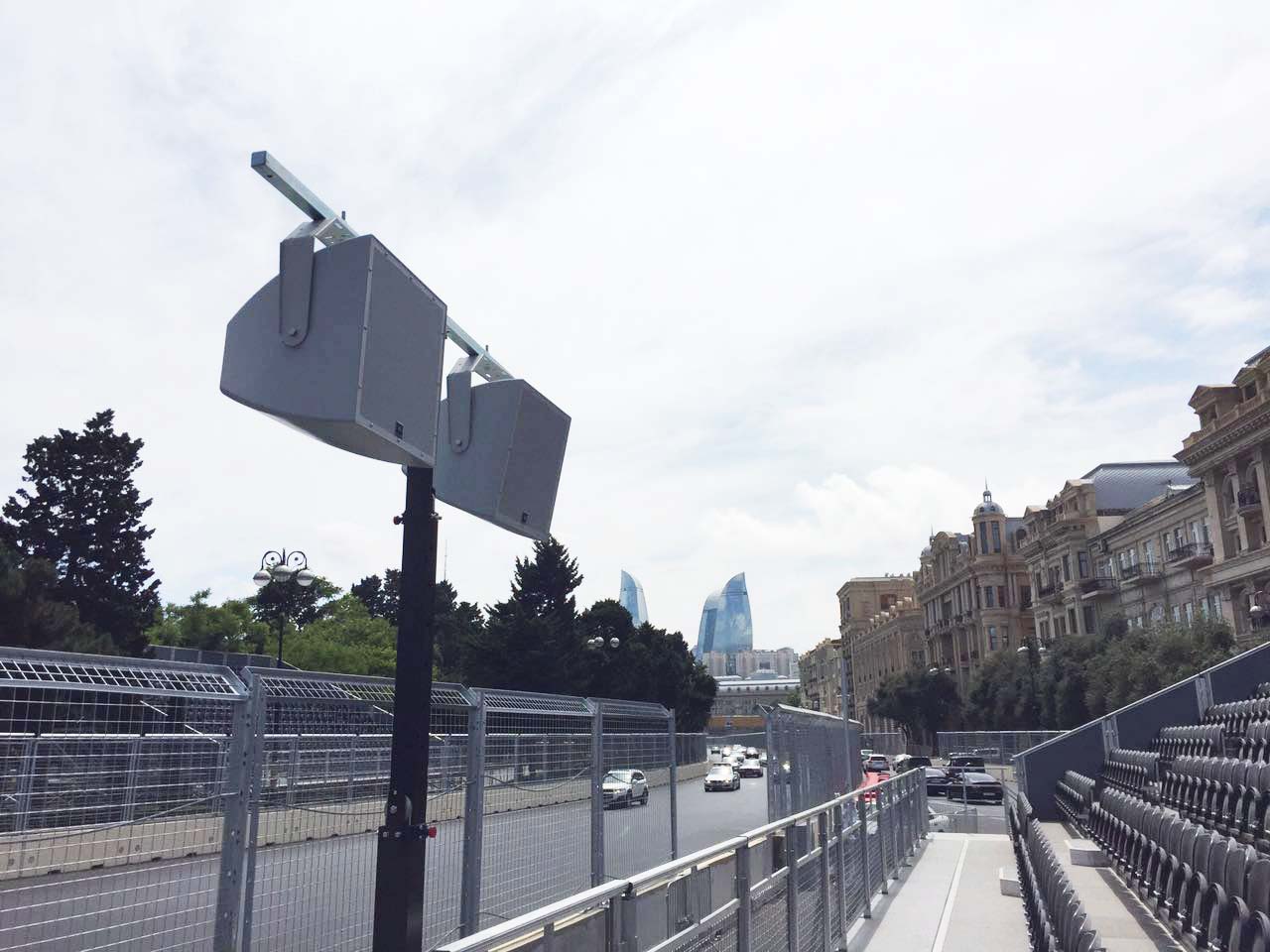 Lifting towers at F1 Gran Prix Of Europe @ Baku City Circuit, Baku (Azerbaijan)