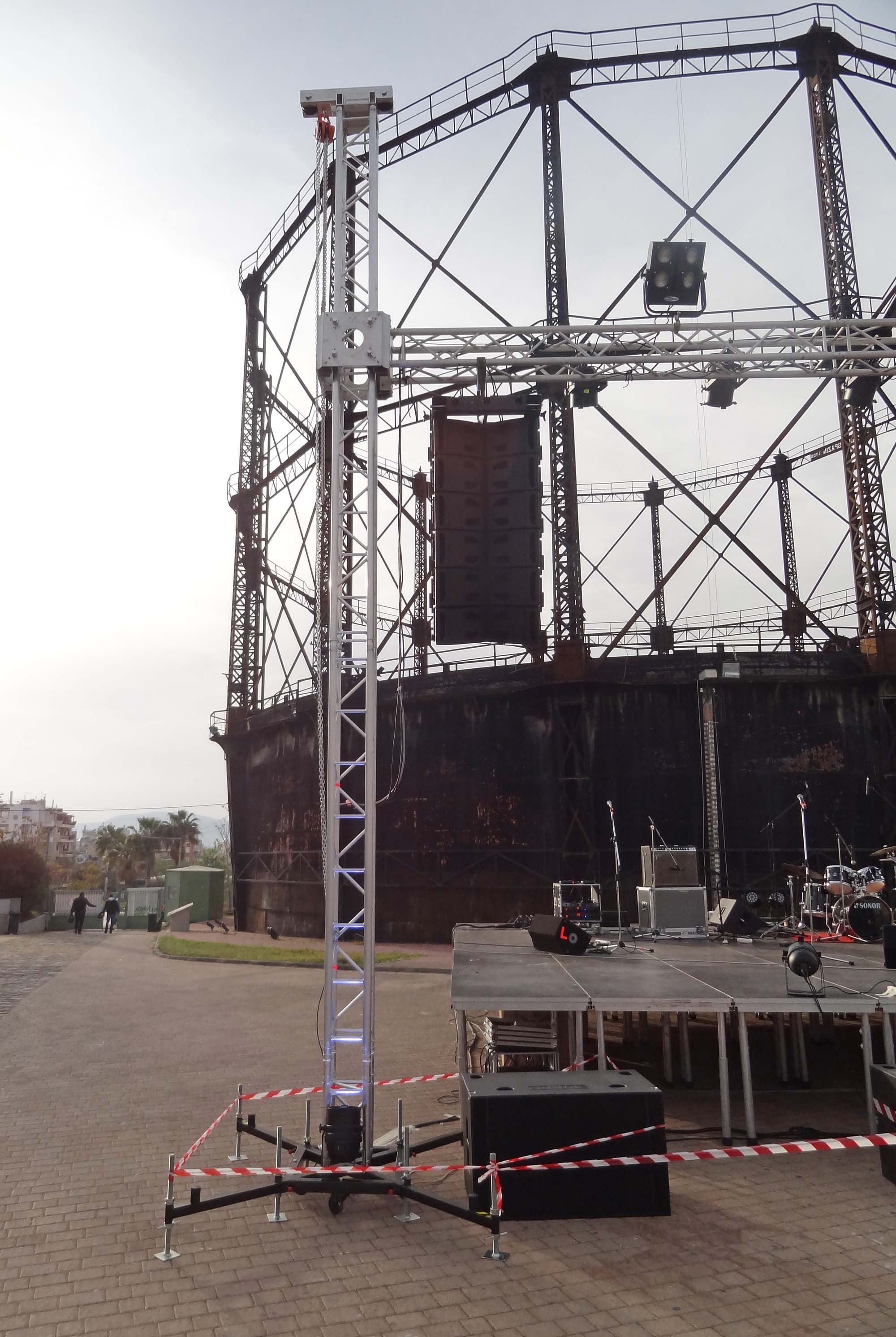 Structural towers for stage @ Attica (Greece)